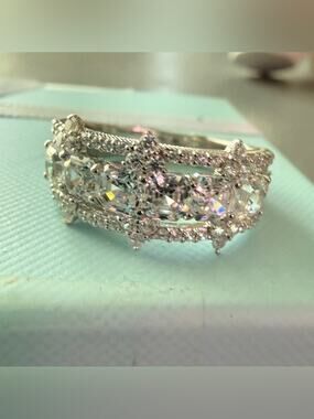 Judith Ripka 925 Sterling Silver Ring Size 9 NEW